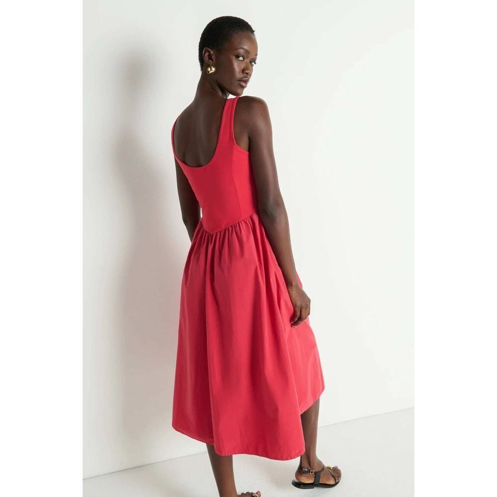Nation LTD Los Angeles Fiona Midi Dress Red Small - Picture 2 of 5